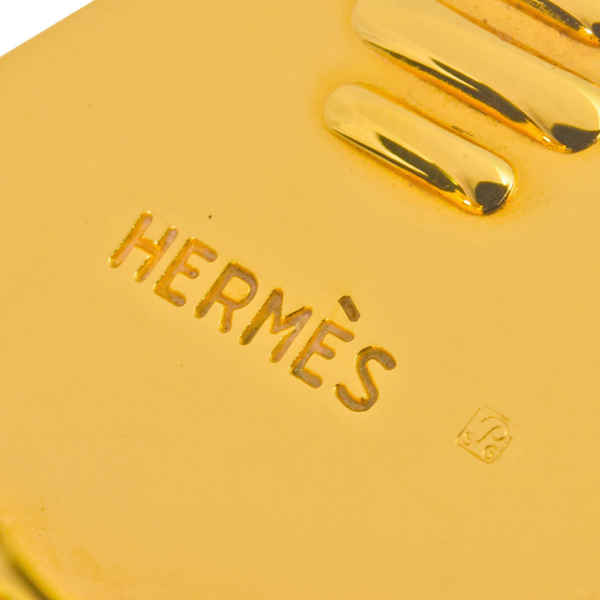 Hermes HERMES enamel cloisonne earrings blue metal