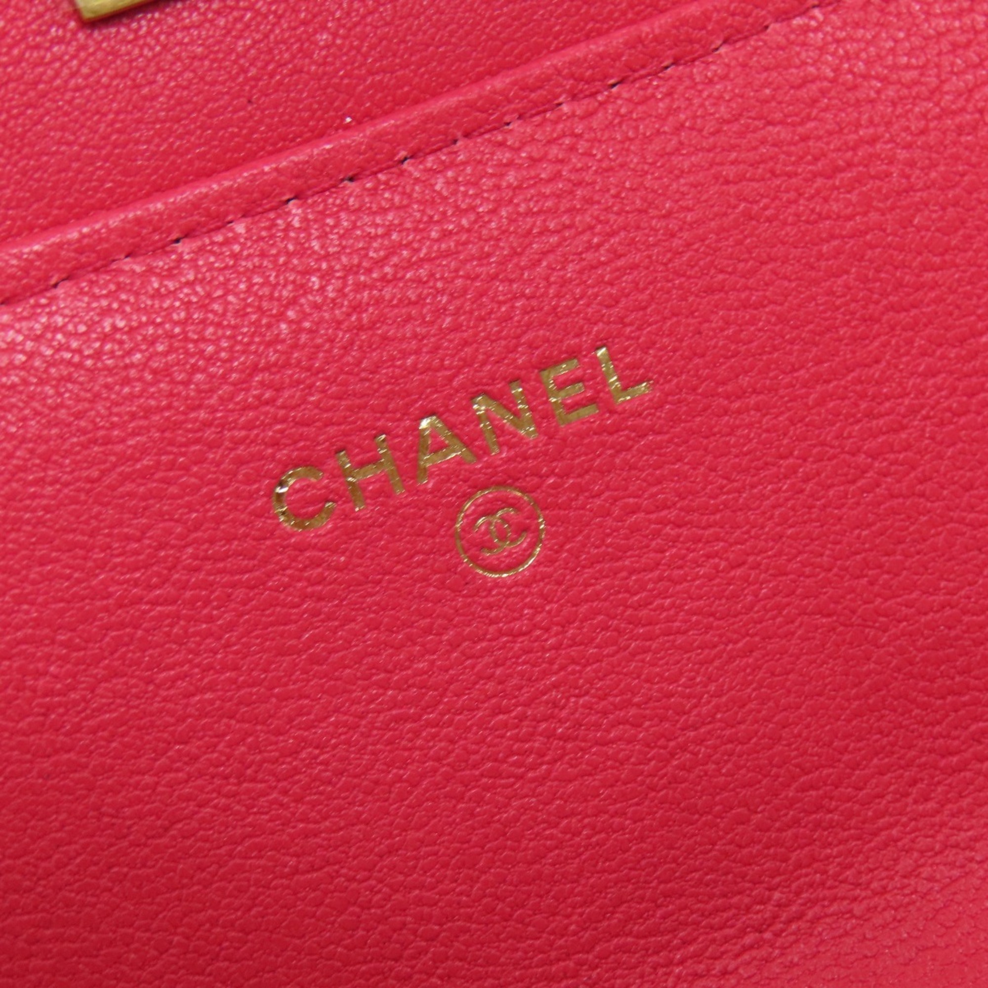 Chanel V stitch long wallet calf Ladies CHANEL