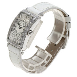 Franck Muller 902D Long Island Bezel/Clasp Diamond Watch K18 White Gold Leather Ladies FRANCK MULLER