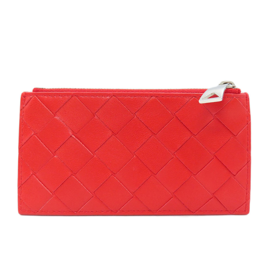 Bottega Veneta red Intrecciato Leather Card Holder