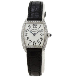 Franck Muller 2251D Tonneau Curvex Diamond Watch K18 White Gold Leather Ladies FRANCK MULLER