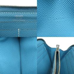 Hermes Azap Classic Blue Jean Long Wallet Epson Women's HERMES