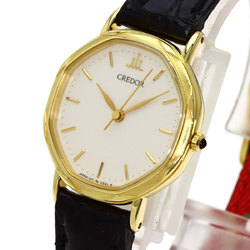 Seiko 1271-5001 Credor watch K18 yellow gold leather ladies SEIKO
