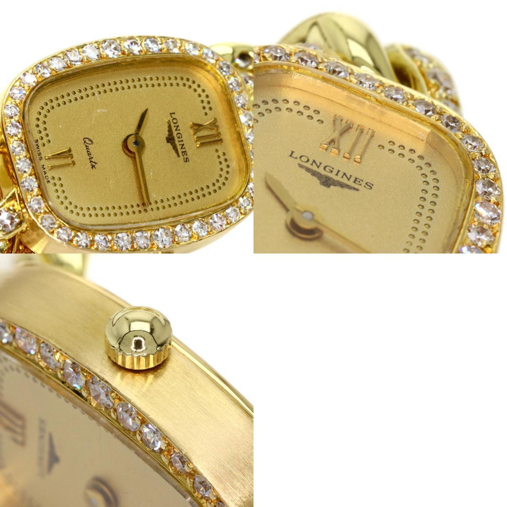 Longines 20.410.878 bezel belt diamond watch K18 yellow gold K18YG ladies LONGINES