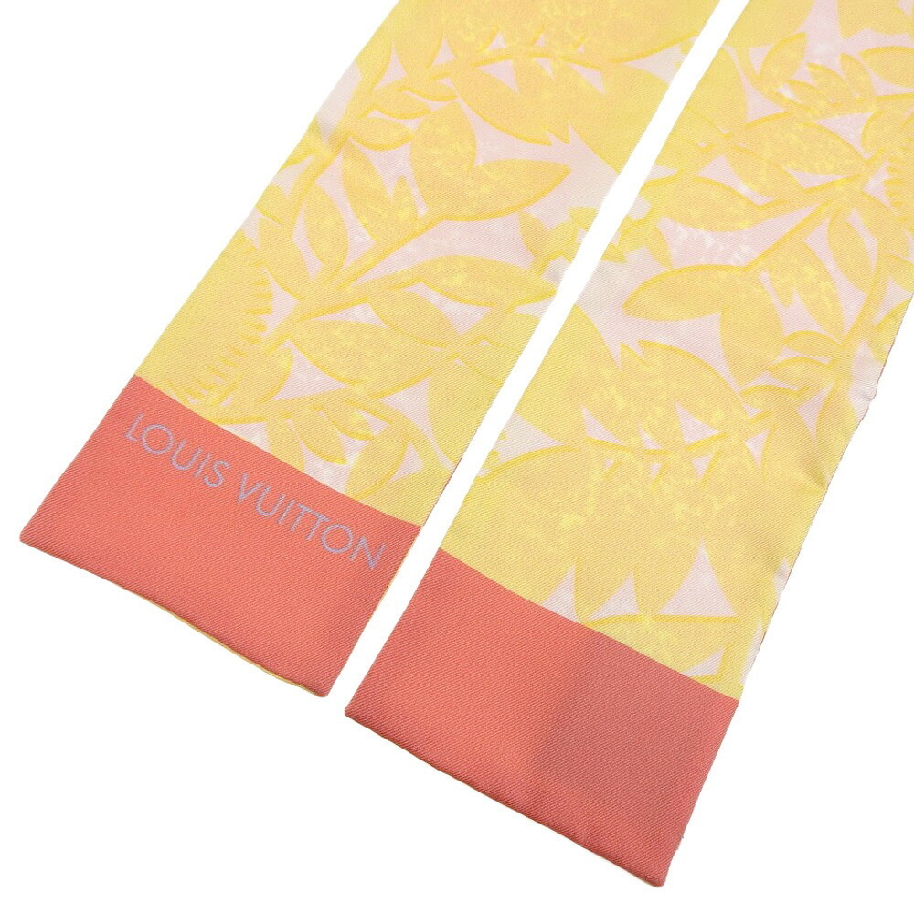 Louis Vuitton LOUIS VUITTON Bandeau Tropical Flower Scarf Silk Pink Yellow  M75272