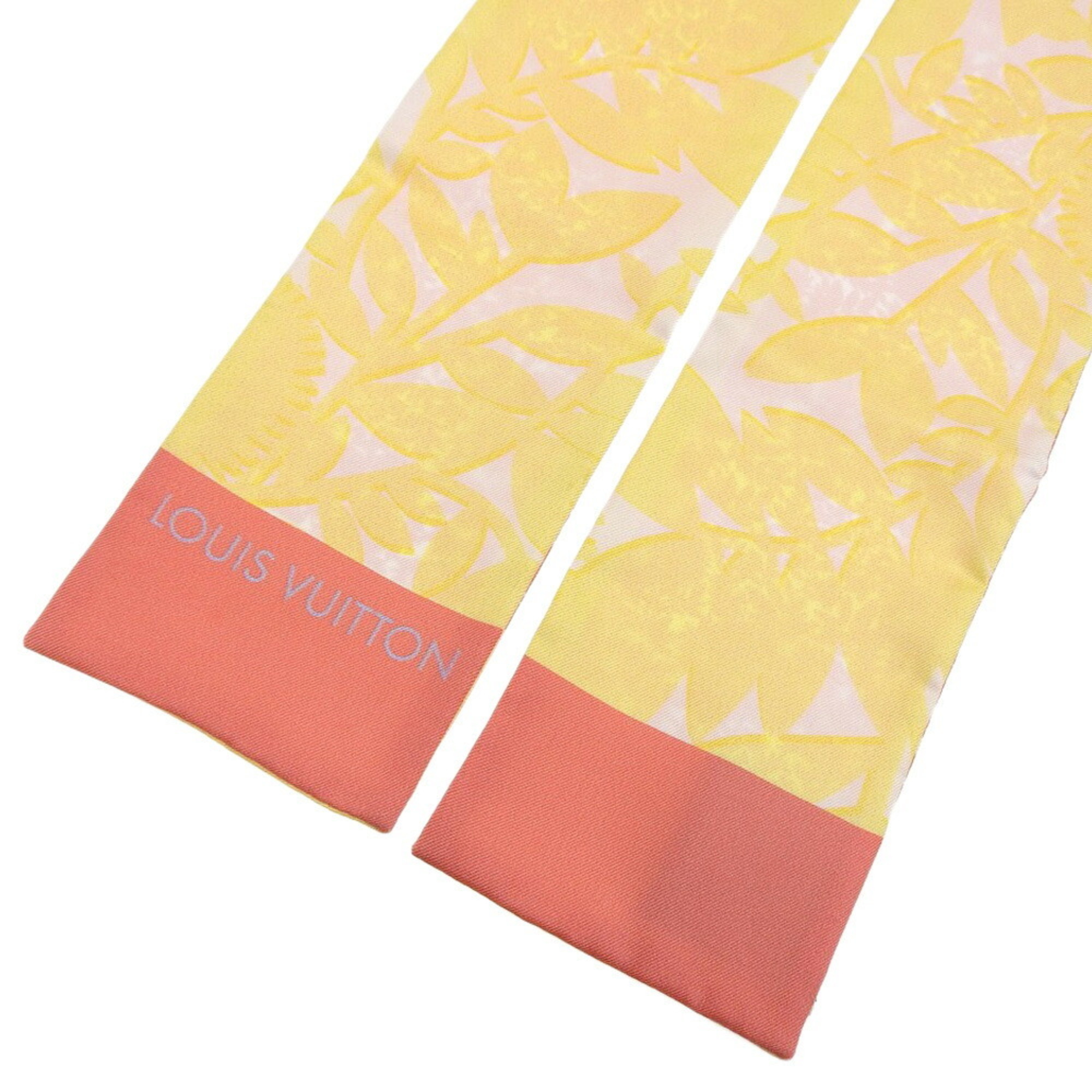 Louis Vuitton LOUIS VUITTON Bandeau Tropical Flower Scarf Silk Pink Yellow M75272