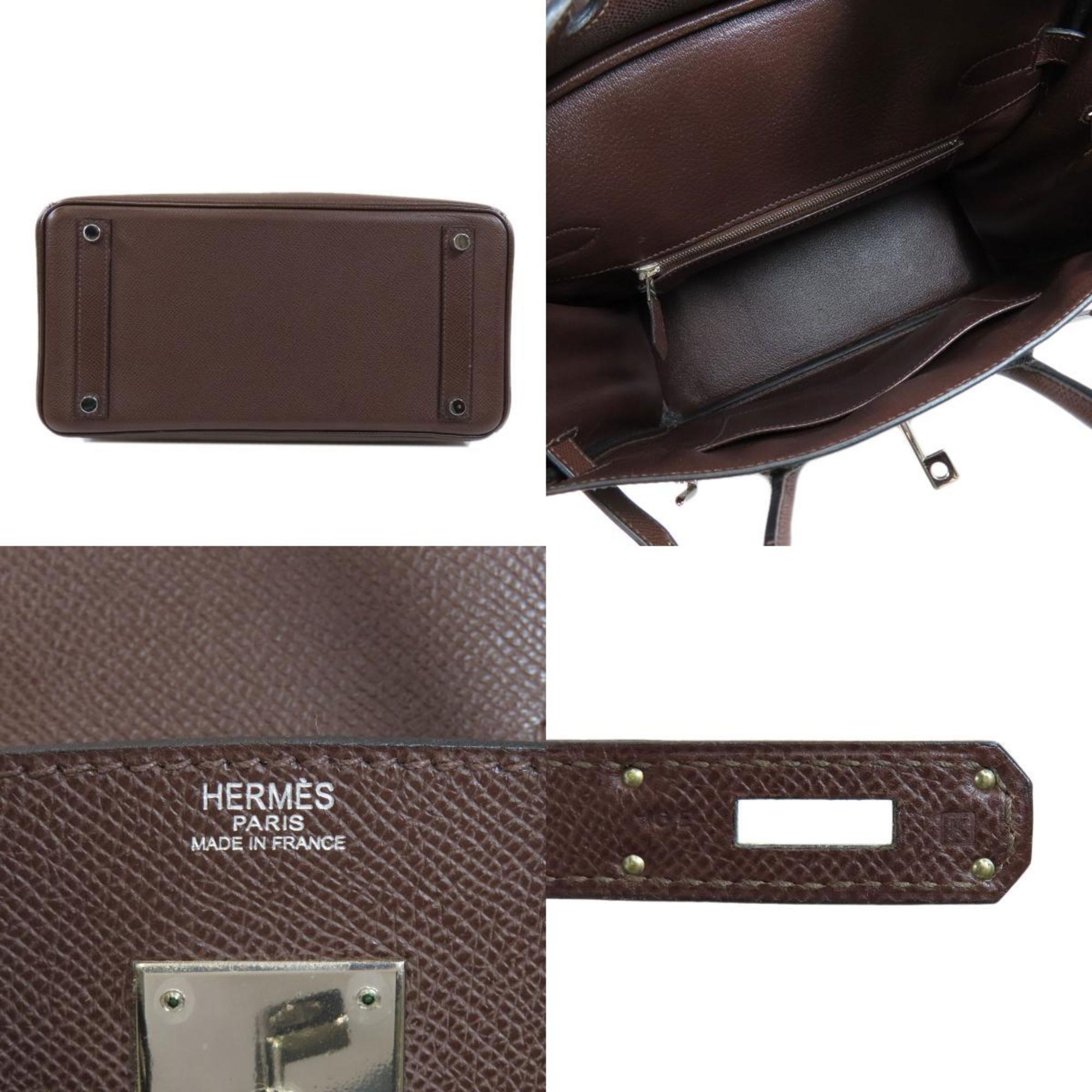Hermes Hauta Croix 28 Dark Brown Handbag Epson Ladies HERMES