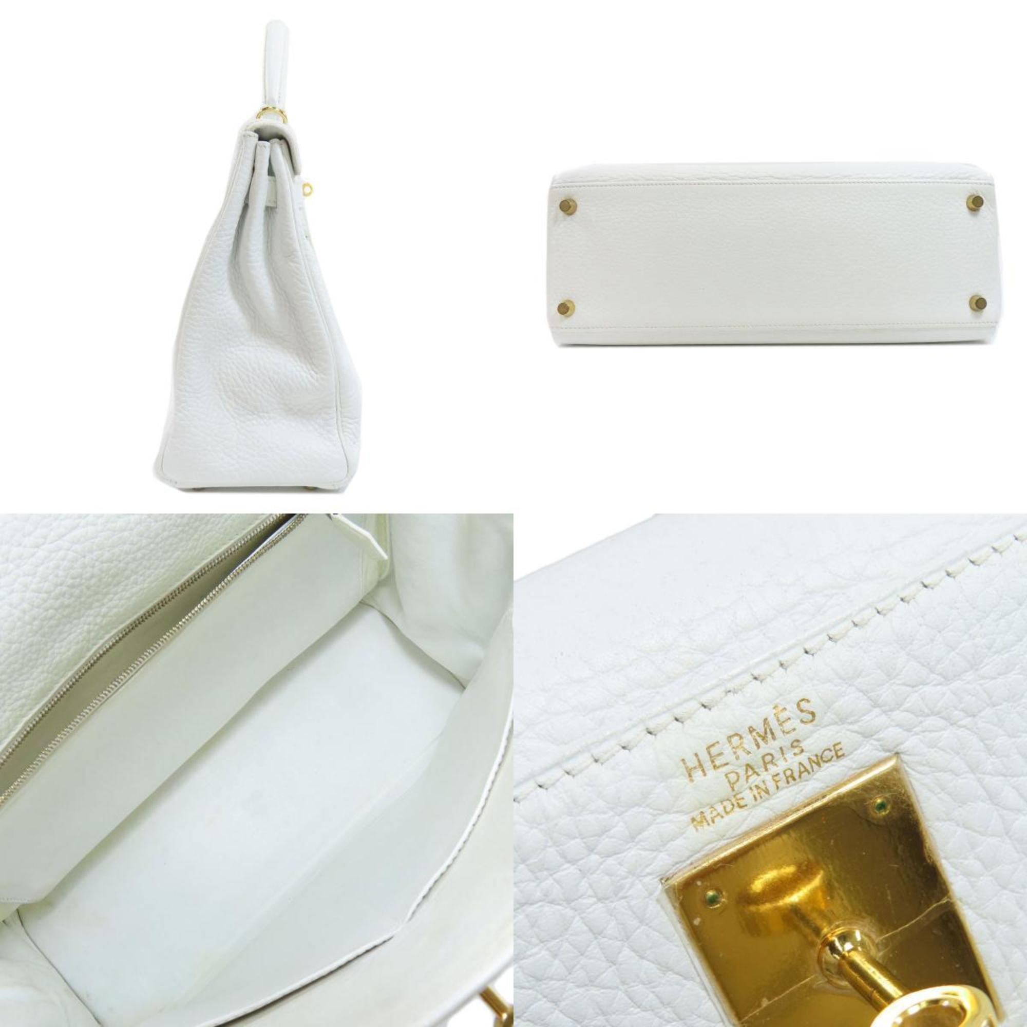 Hermes Kelly 32 White Handbag Taurillon Ladies HERMES