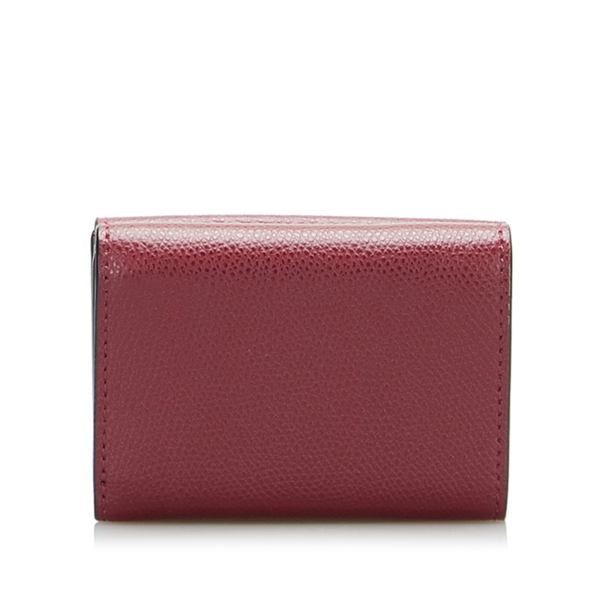 Fendi F is trifold wallet 8M0395 wine red leather ladies FENDI
