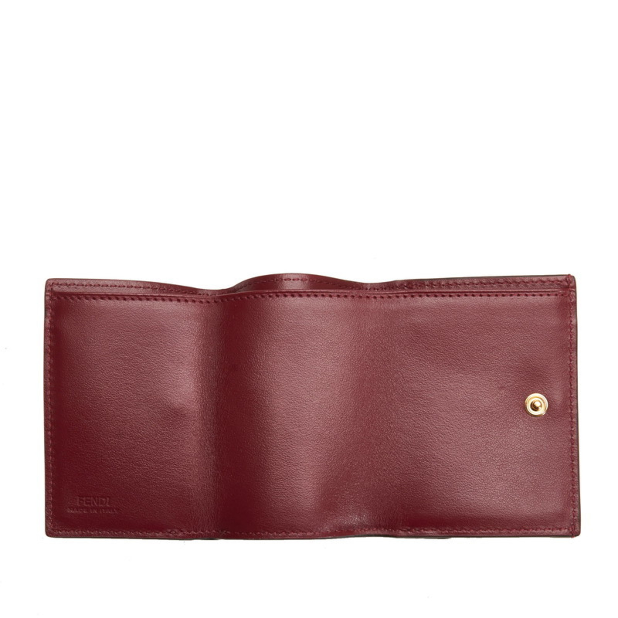 Fendi F is trifold wallet 8M0395 wine red leather ladies FENDI