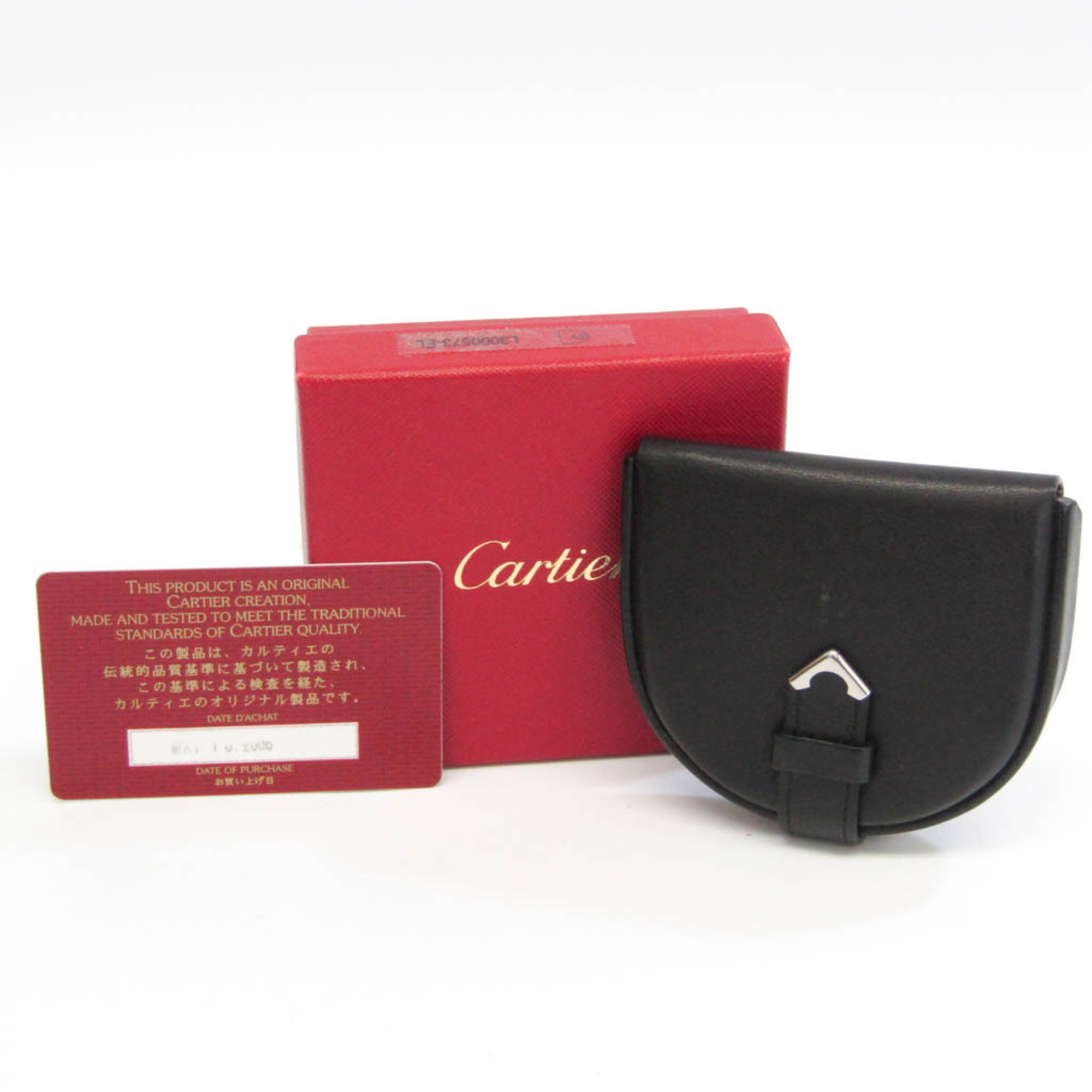 Cartier Must Women's Leather Coin Purse/coin Case Black,Bordeaux