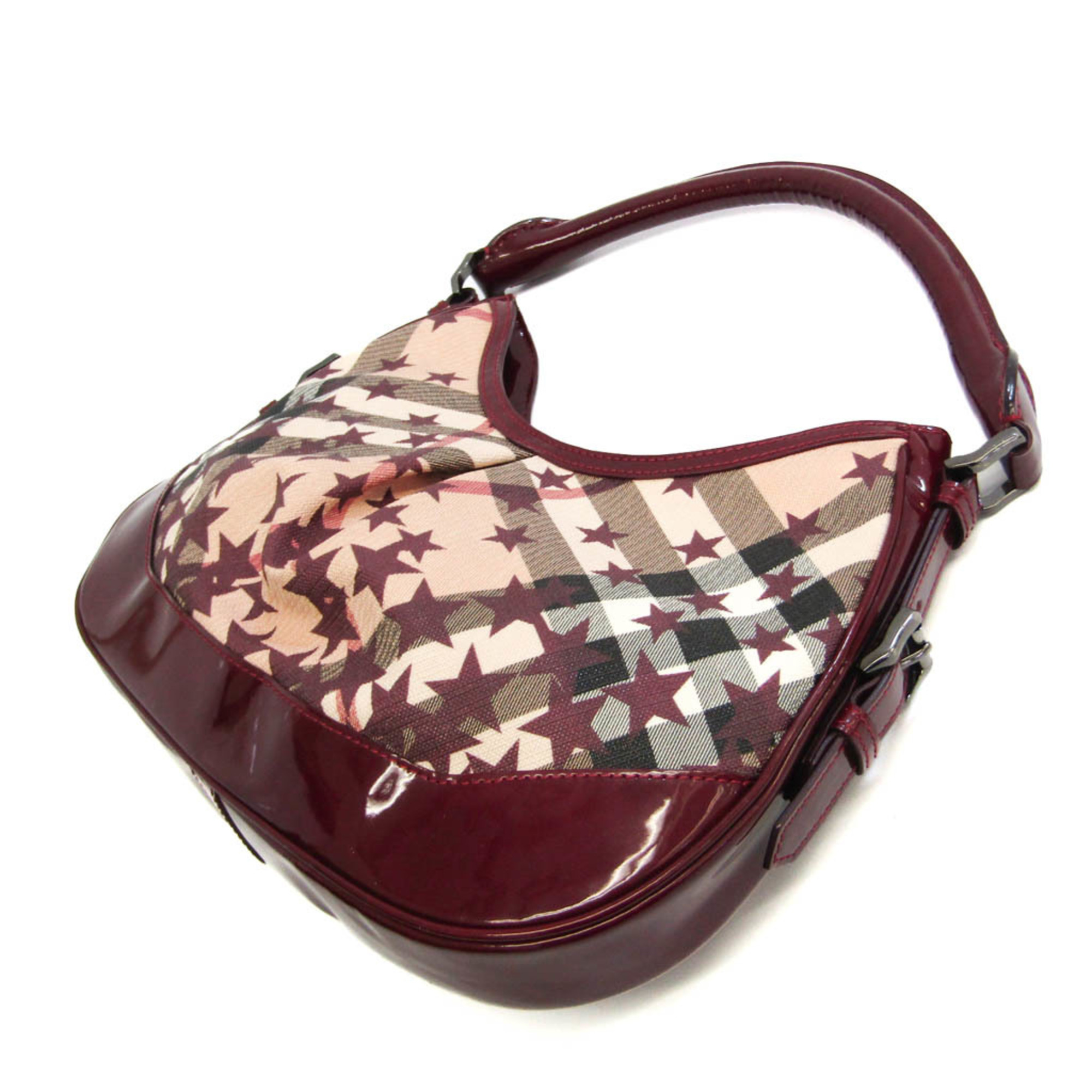 Burberry 3694424 Women's PVC,Patent Leather Shoulder Bag Beige,Bordeaux