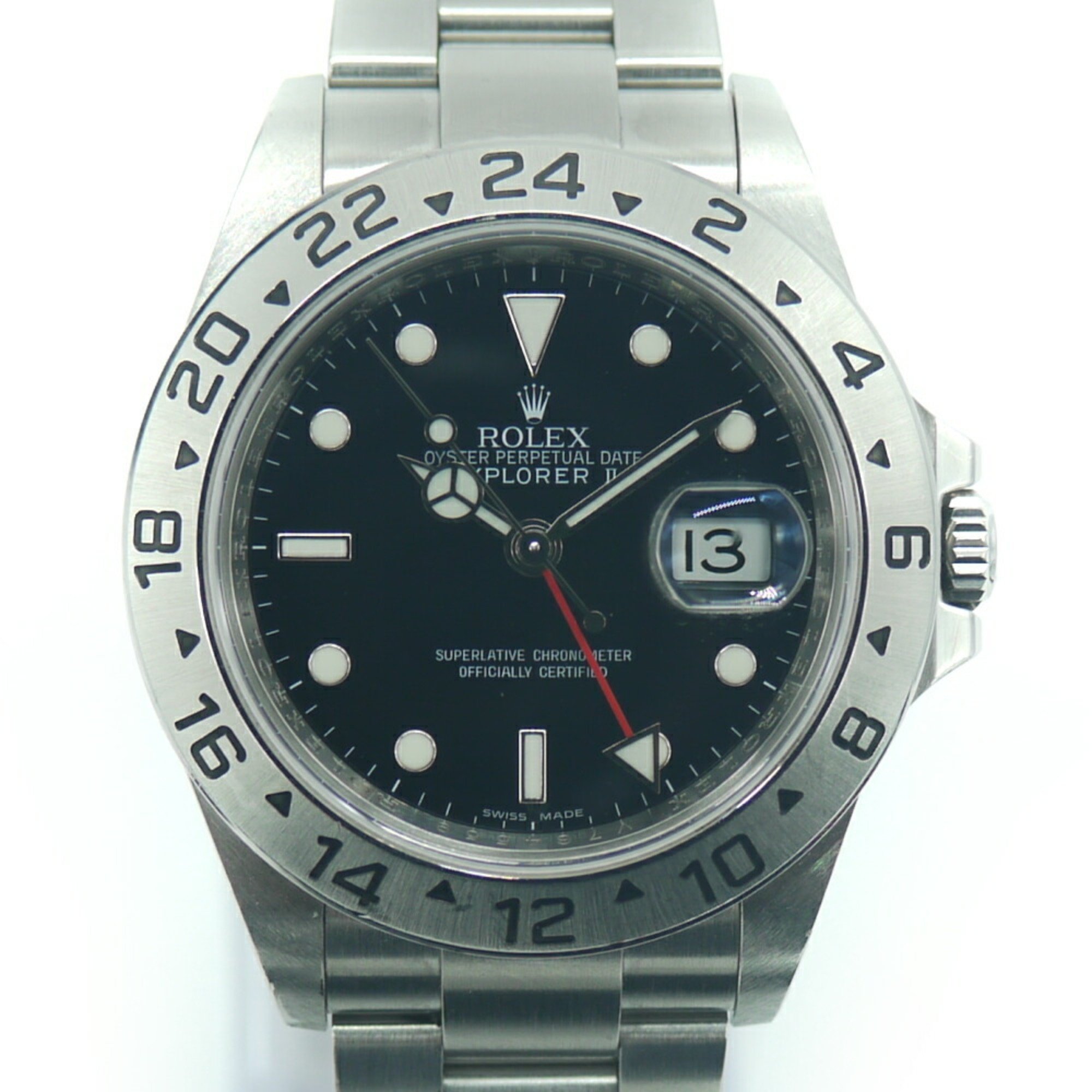 ROLEX Rolex Explorer 2 16570 V serial SS automatic winding black dial watch