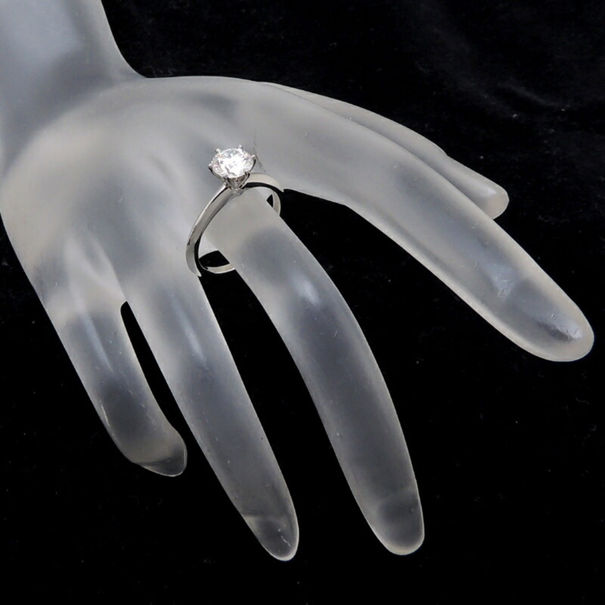 Tiffany 0.943ct Solitaire Diamond Ladies Ring Pt950 Platinum No. 11