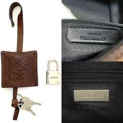 Loewe Handbag Amazona 30 Brown Silver Anagram Leather LOEWE Boston Women's Soft