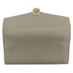 Fendi Bi-Fold Long Wallet Beige Gold Fizu 8M0251 A18B Leather FENDI F Circle Women's