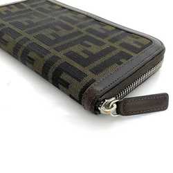 Fendi long wallet khaki brown Zucca 2268 canvas leather FENDI FF ladies