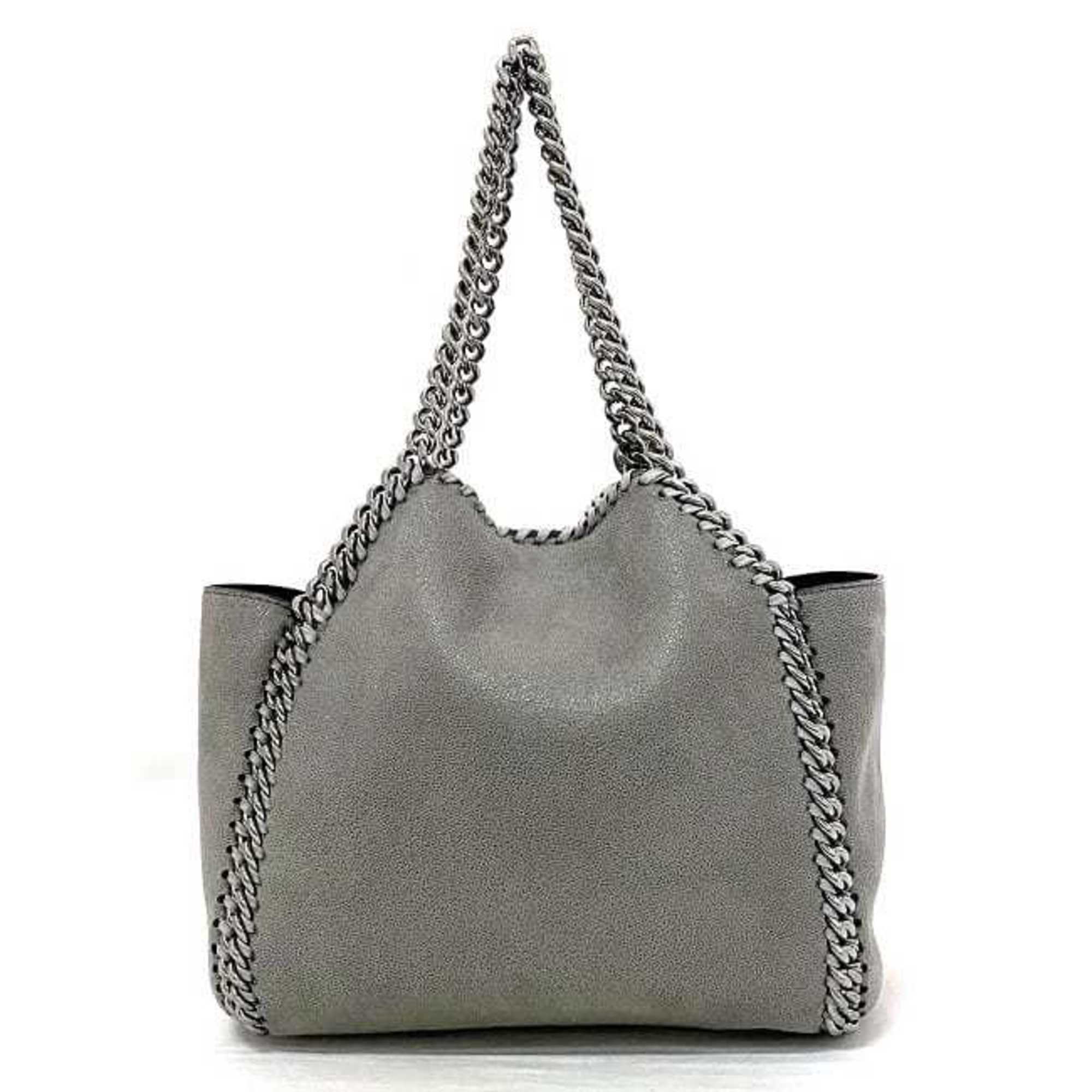 Stella McCartney 2way Bag Gray Silver Falabella 529282 Polyester Metal STELLA McCARTNEY Chain Tote Shoulder
