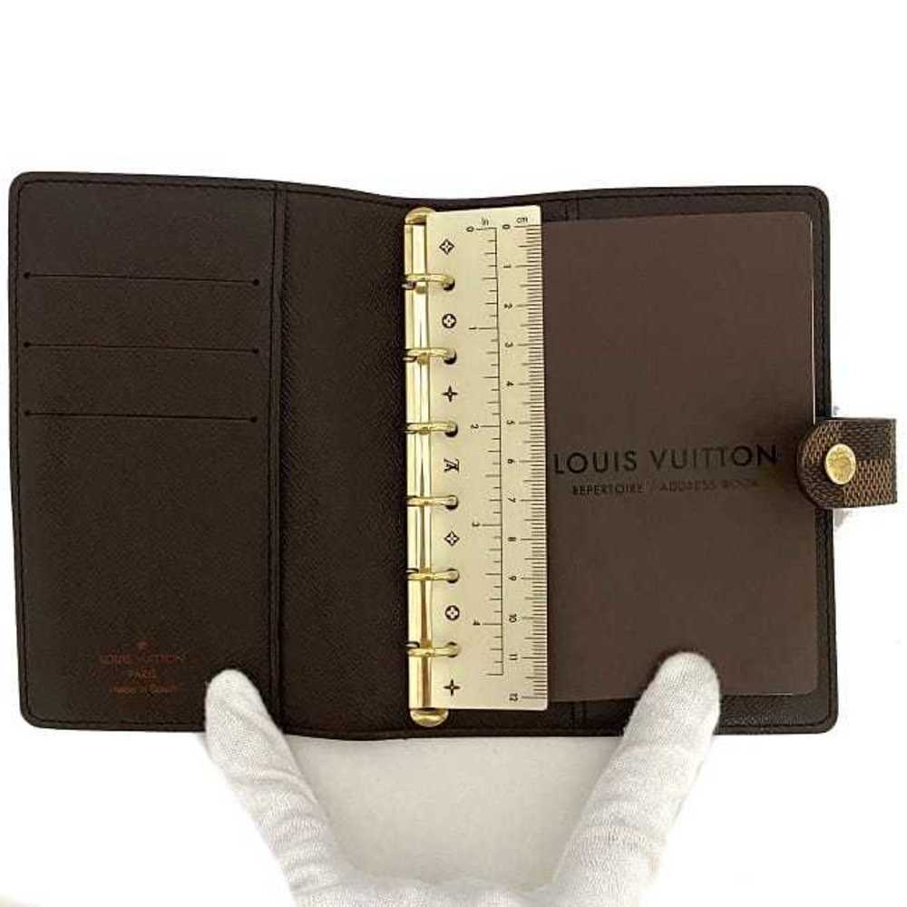 Louis Vuitton Notebook Cover Agenda PM Brown Gold Damier Ebene R20700  Canvas CA1002 LOUIS VUITTON LV 6 Hole Pen Holder