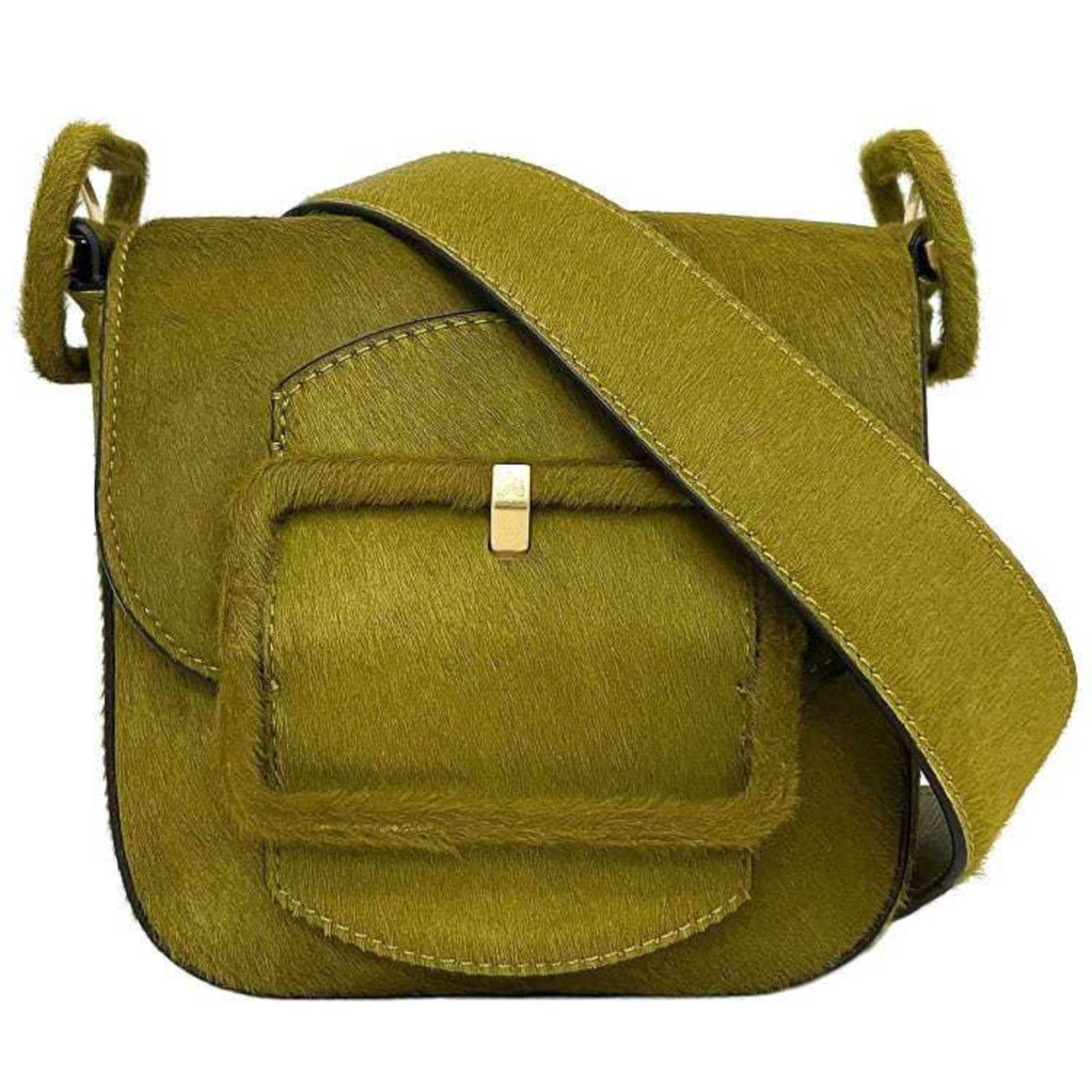 Tory Burch Bag Green Half Moon Harako Leather TORY BURCH Flap Belt Women's