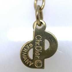 Christian Dior Necklace Gold Heart GP Rhinestone Ladies Luxury