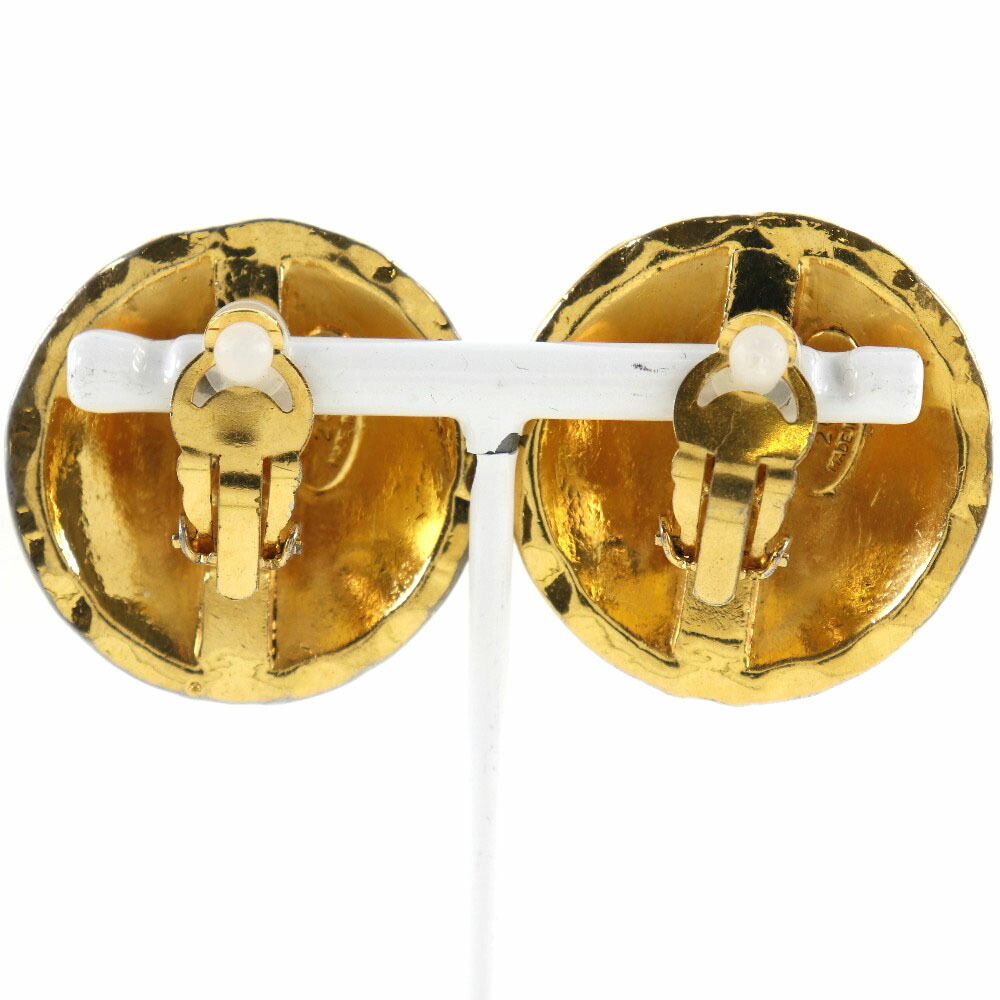 Chanel Cocomark Matelasse Vintage Gold Plated 23 Ladies Earrings
