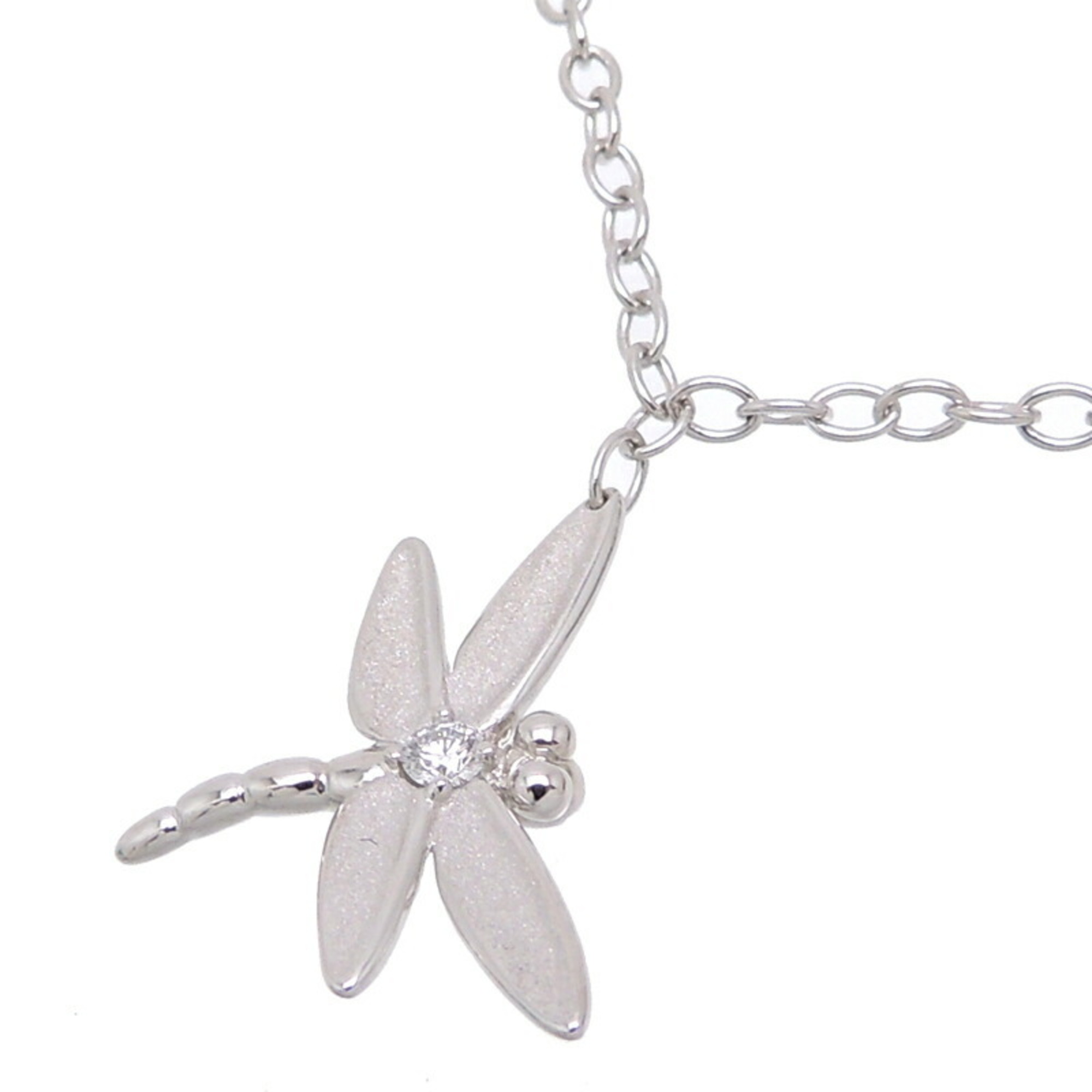 Tiffany Dragonfly Diamond Women's Necklace 750 White Gold