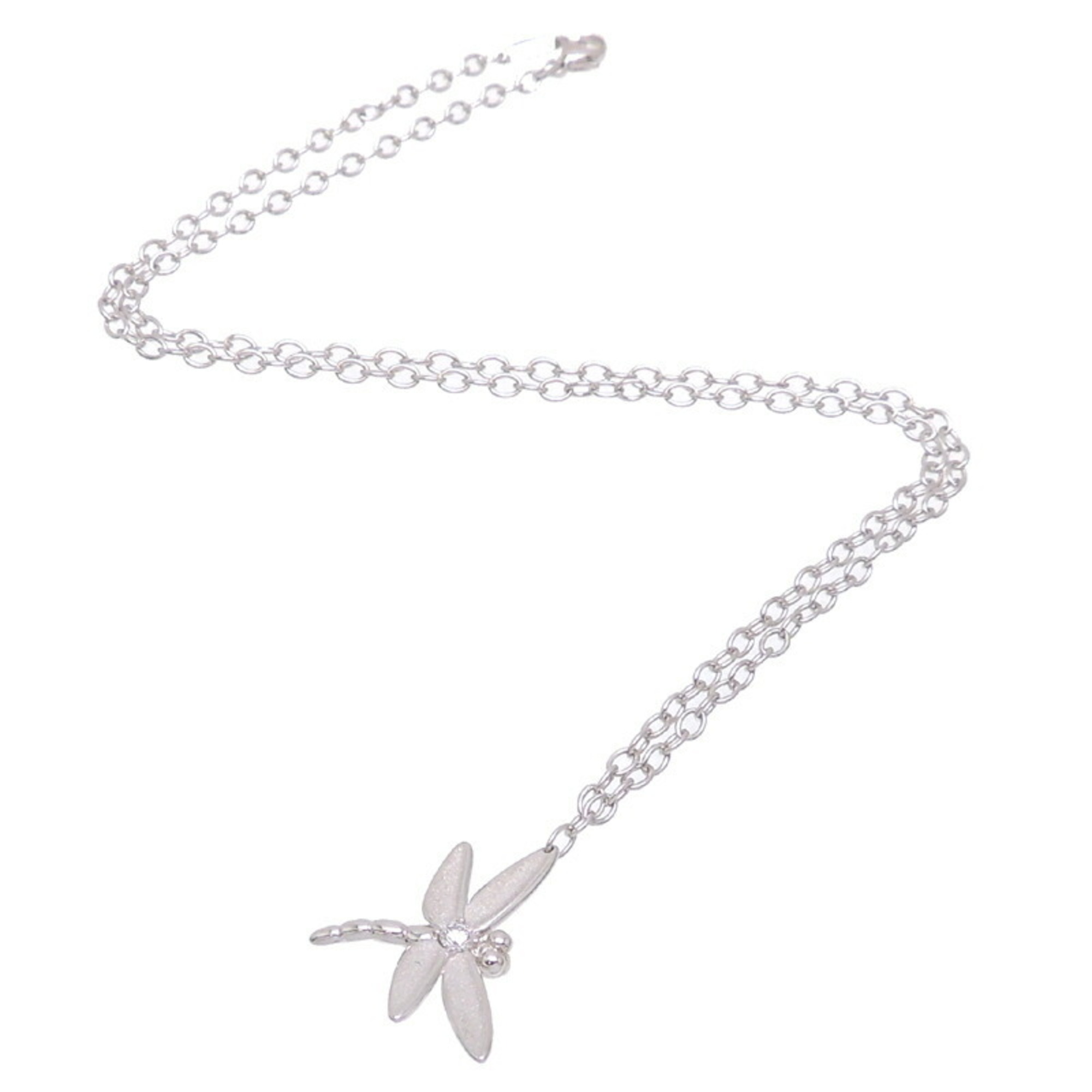 Tiffany Dragonfly Diamond Women's Necklace 750 White Gold