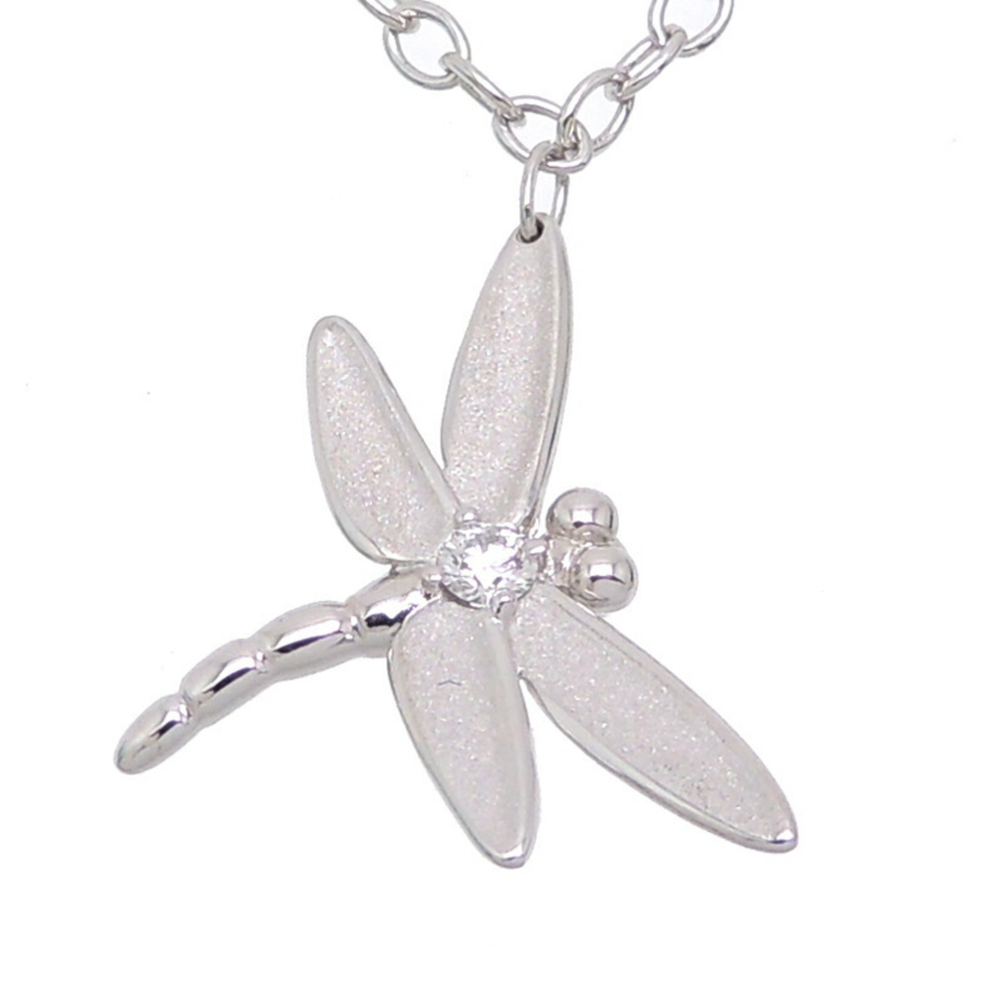 Tiffany Dragonfly Diamond Women's Necklace 750 White Gold