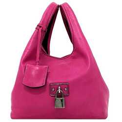Loewe Handbag Calie Pink Silver Leather Nappa Aire LOEWE Soft Women's