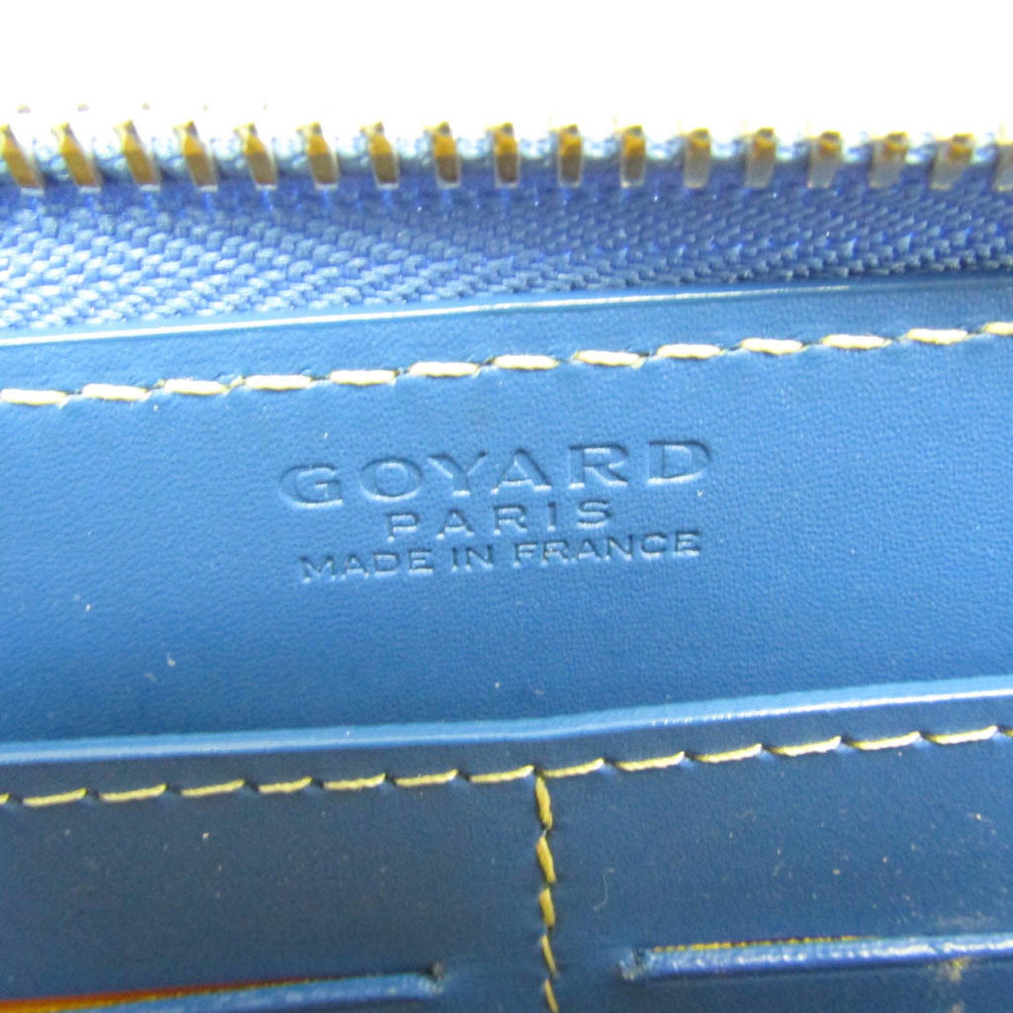 Goyard Matignon APM ZIP GM 10 Women,Men Leather,Coated Canvas Long Wallet (bi-fold) Blue