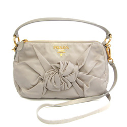 Prada Ribbon BN1656 Women's Nylon Handbag,Shoulder Bag Light Gray