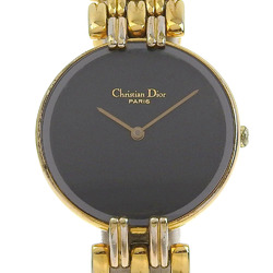 Christian Dior Baguilla 46.154.3 gold-plated quartz analog display ladies black dial watch