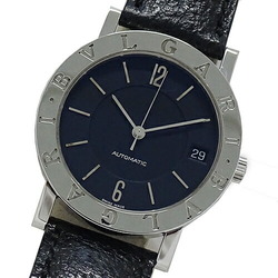 Bulgari BVLGARI watch men's date automatic winding AT stainless steel SS leather BB33SLD silver black polished