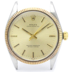 Vintage ROLEX Oyster Perpetual Date 1005 Yellow Gold Steel Mens Watch BF559122