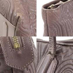 Etro ETRO Shoulder Bag Tote Paisley Leather Gray Brown Gold Women's