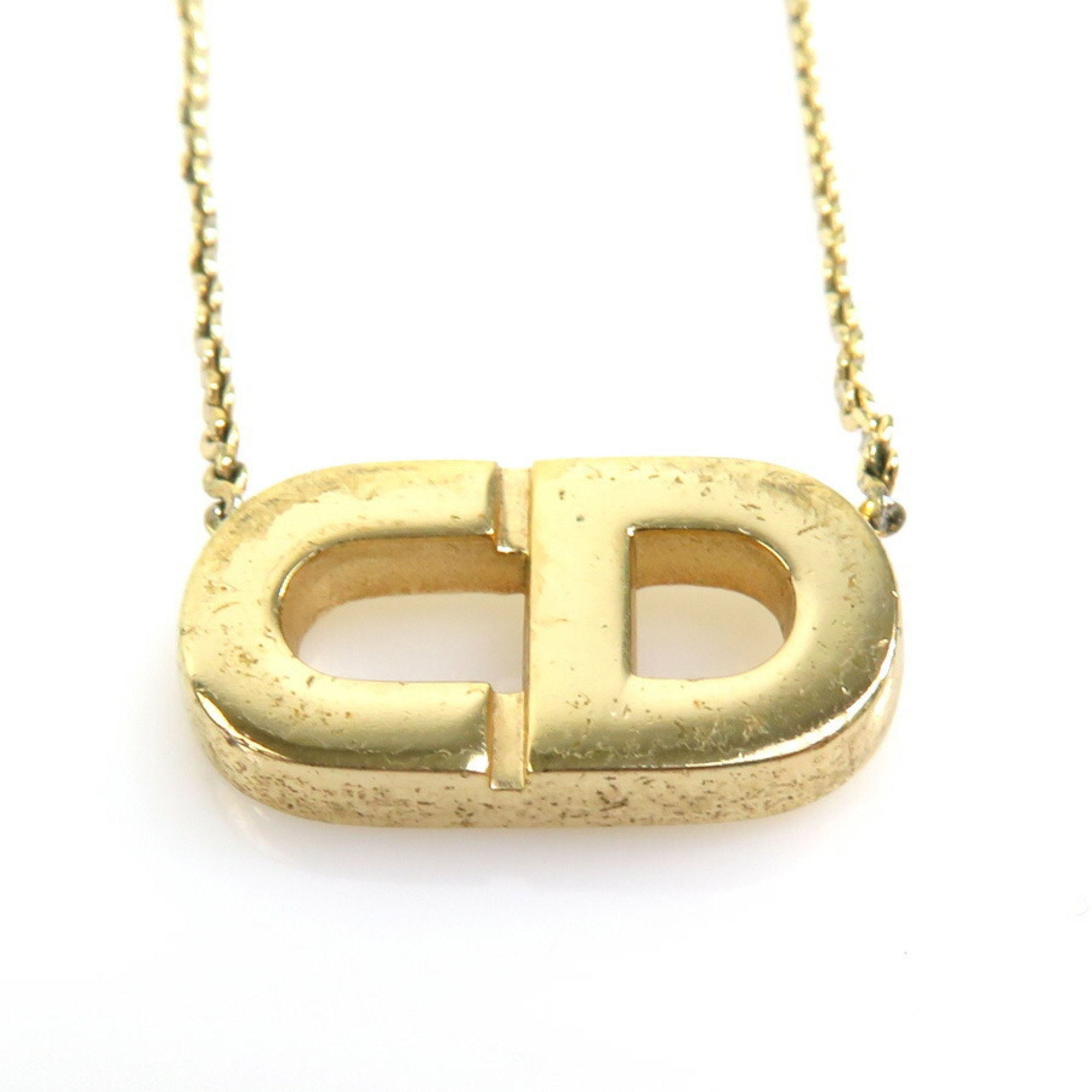 Christian Dior necklace CD metal gold unisex