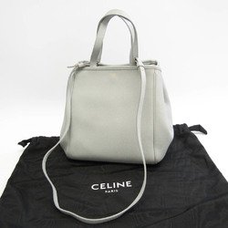 Celine Men,Women Leather Handbag,Shoulder Bag Light Blue Gray