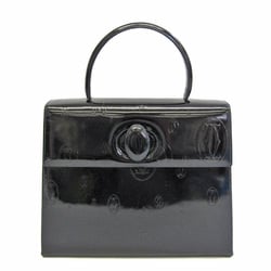 Cartier Happy Birthday Women's Patent Leather Handbag Black