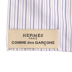 Hermes x Comme des Garçons Collaboration HARNAIS DE COUR Cotton Blue Scarf Muffler Stole