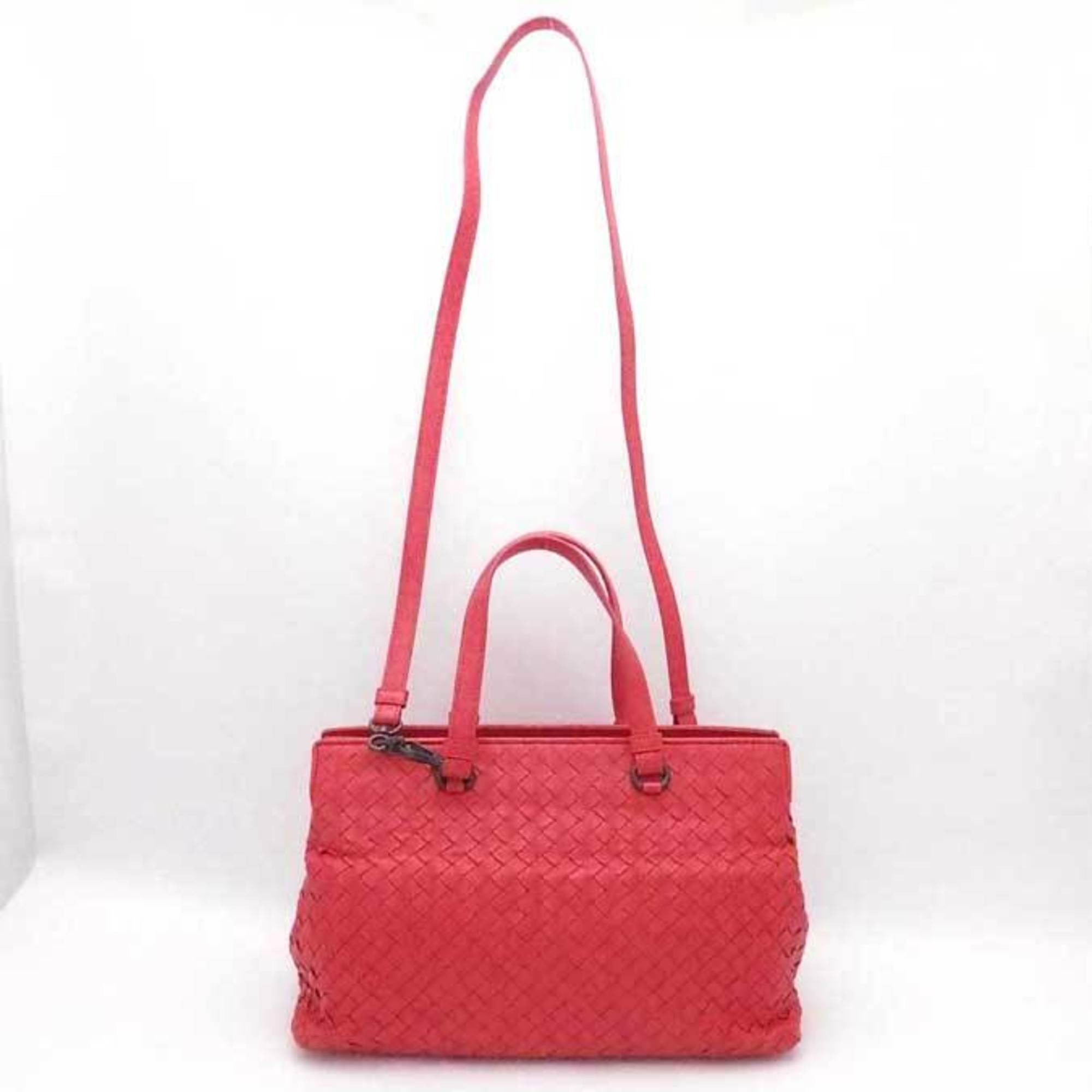 Bottega Veneta BOTTEGAVENETA handbag shoulder bag intrecciato leather red ladies