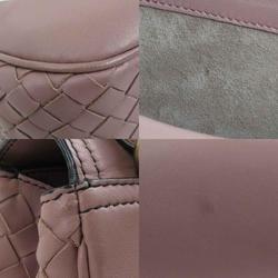 Bottega Veneta Crossbody Shoulder Bag Intrecciato Leather Pink Beige Gold Women's