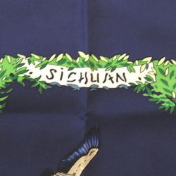 Hermes Carré 90 SICHLIAN Sicilian Animal Sichuan Silk Navy Scarf Muffler Blue