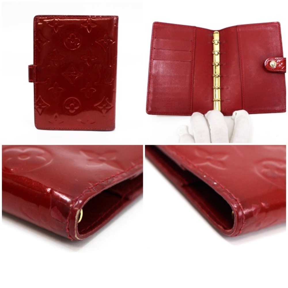 Louis Vuitton Red Monogram Vernis Agenda PM Diary Cover R21016 - YH00653