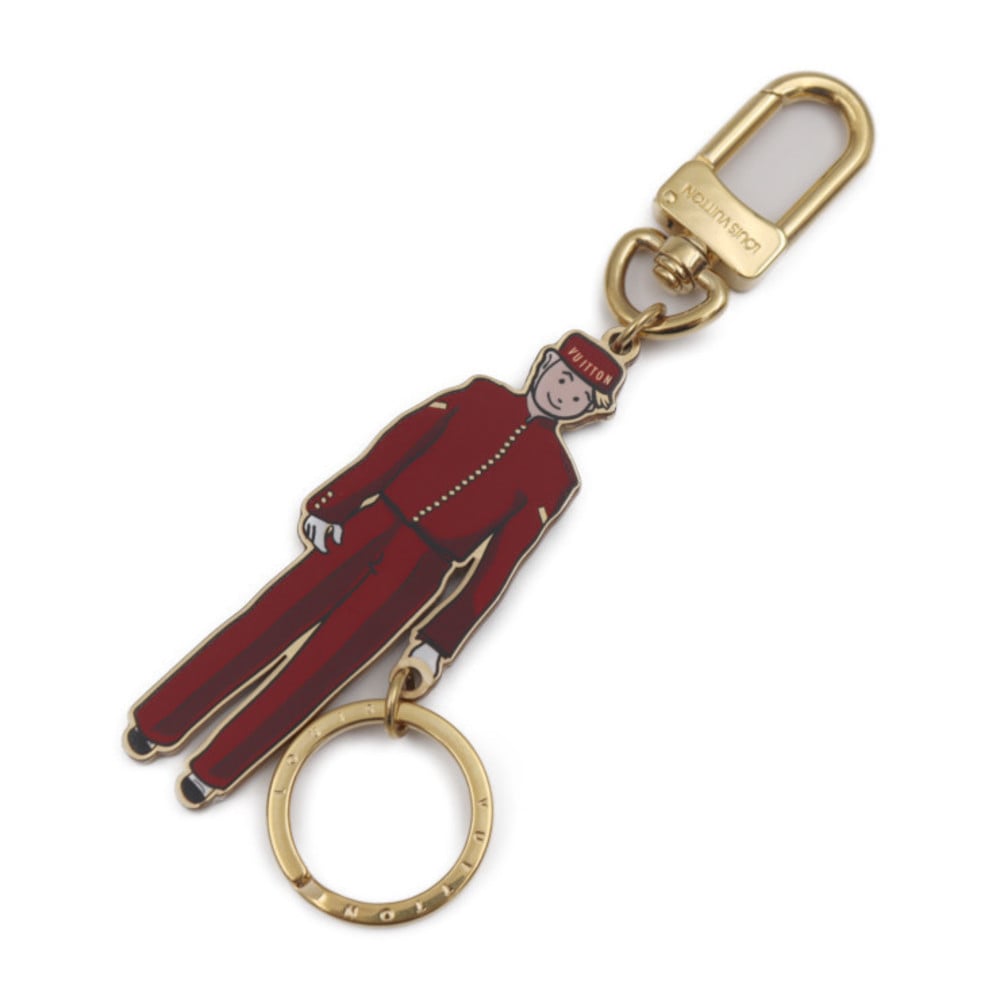 LOUIS VUITTON Louis Vuitton Porto Cle Gloom Bellboy Keychain M66493 Metal  Gold Bordeaux Keyring Bag Charm