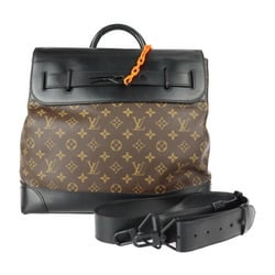 LOUIS VUITTON Louis Vuitton Steamer PM Shoulder Bag M44473 Monogram Canvas Leather Brown Black Solar Ray 2WAY Handbag