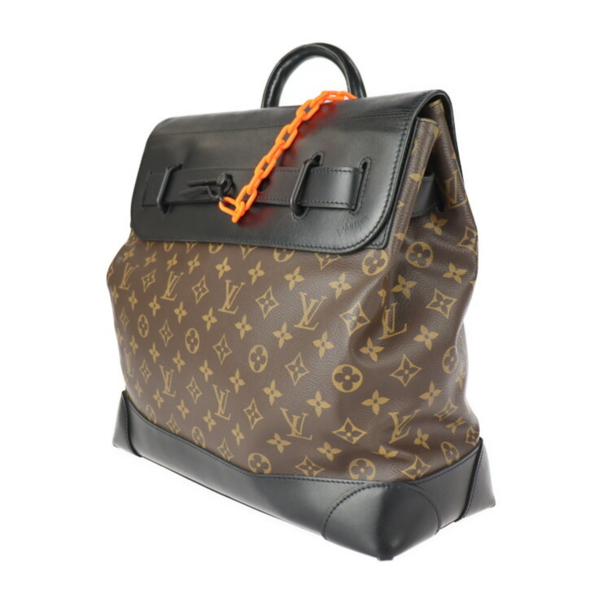 LOUIS VUITTON Louis Vuitton Steamer PM Shoulder Bag M44473 Monogram Canvas Leather Brown Black Solar Ray 2WAY Handbag