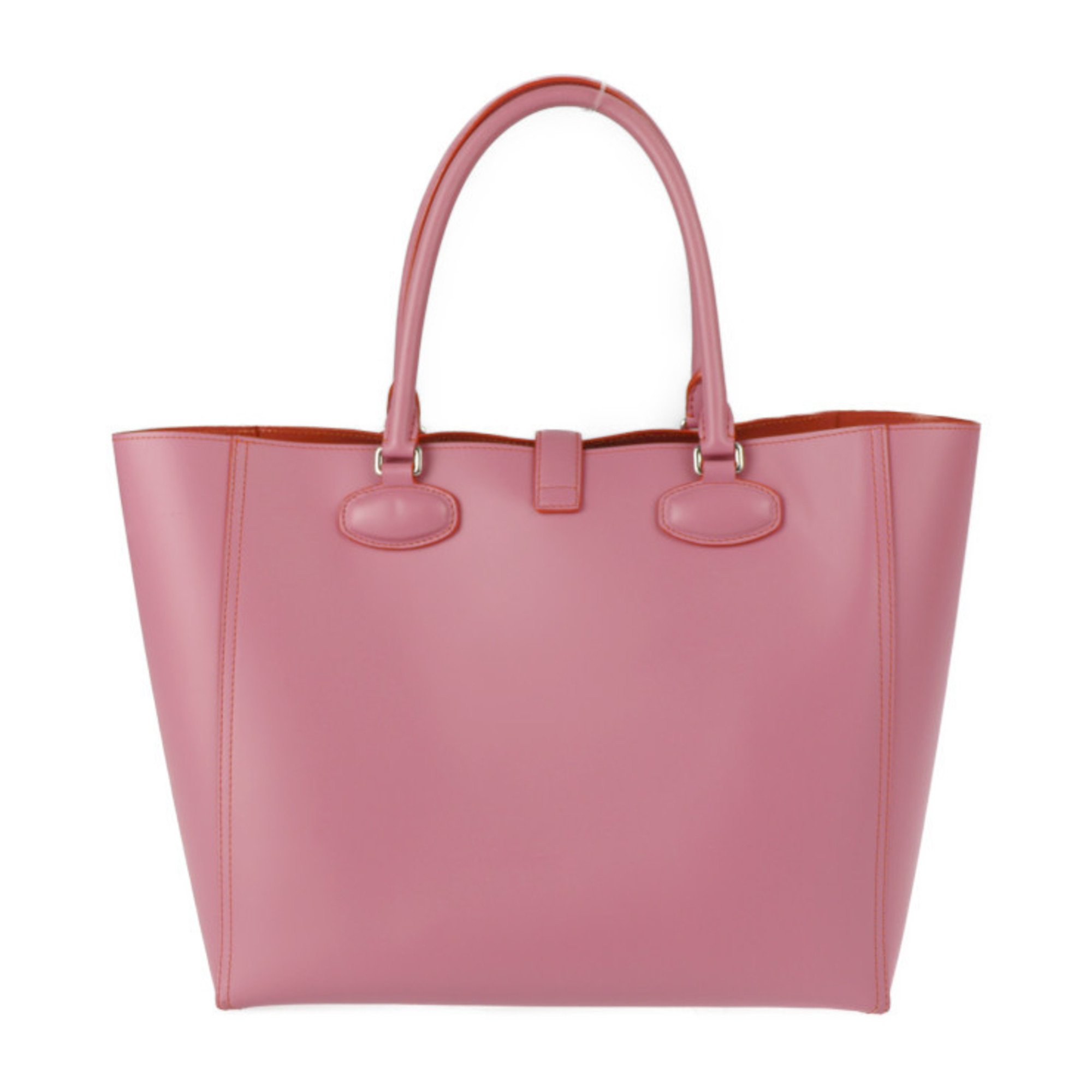 LOEWE Loewe Leo tote bag 364.71.G60 calf leather pink system orange silver hardware handbag anagram