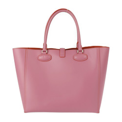LOEWE Loewe Leo tote bag 364.71.G60 calf leather pink system orange silver hardware handbag anagram