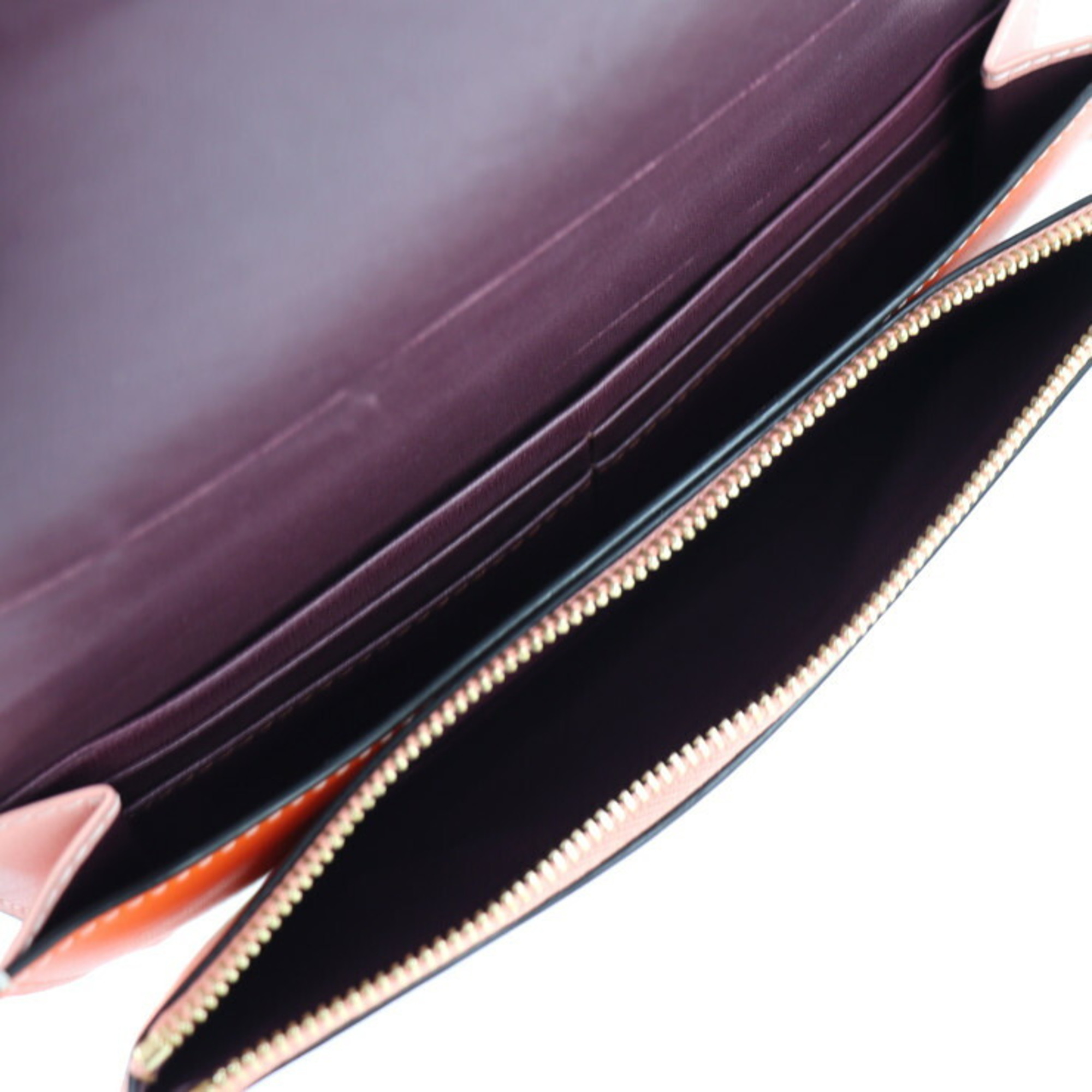 LOEWE GATE POCHETTE Gate pochette shoulder bag 11354BU52 leather orange pink gold hardware wallet long